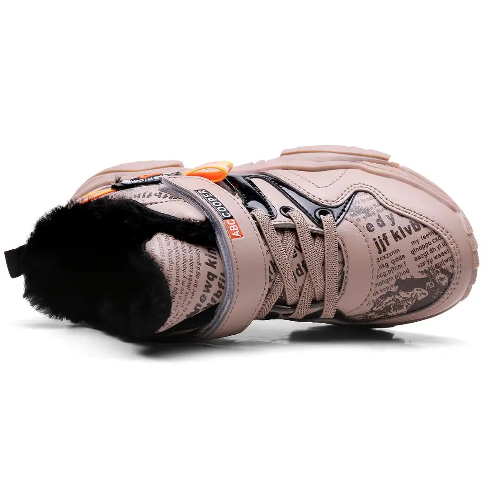 Kid Sneakers Boy Basketball Shoes Running Shoes Baby Children Shoes Sport Boot Fur Girl Shoes Outdoor Trainers Winter Kid Shoes