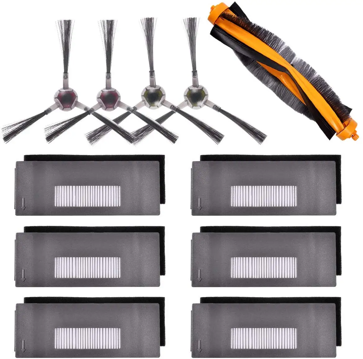 

Accessories Kit Compatible for ECOVACS DEEBOT 901 900 Robotic Vacuum, 6 Filter + 2 Set Brush + 1 Main Brush