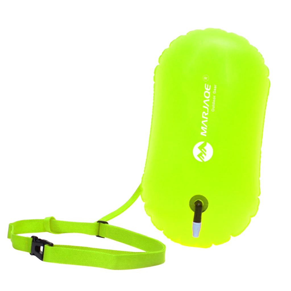 Highly Visible Waterproof PVC Swim Buoy Tow Float Air Bag Inflatable Swimming Bag with Safety Float Waist Belt