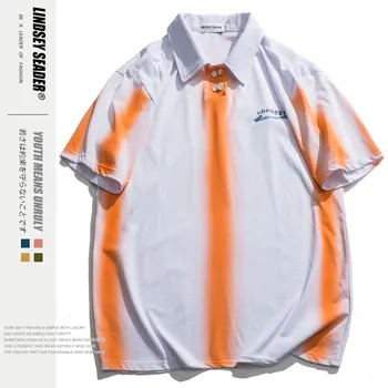 

Lindsey Seader 2020 Tie Dye Print Polo Shirt Harajuku Hiphop Streetwear Tee Men Casual Short Sleeve Tshirts Summer Fashion Top