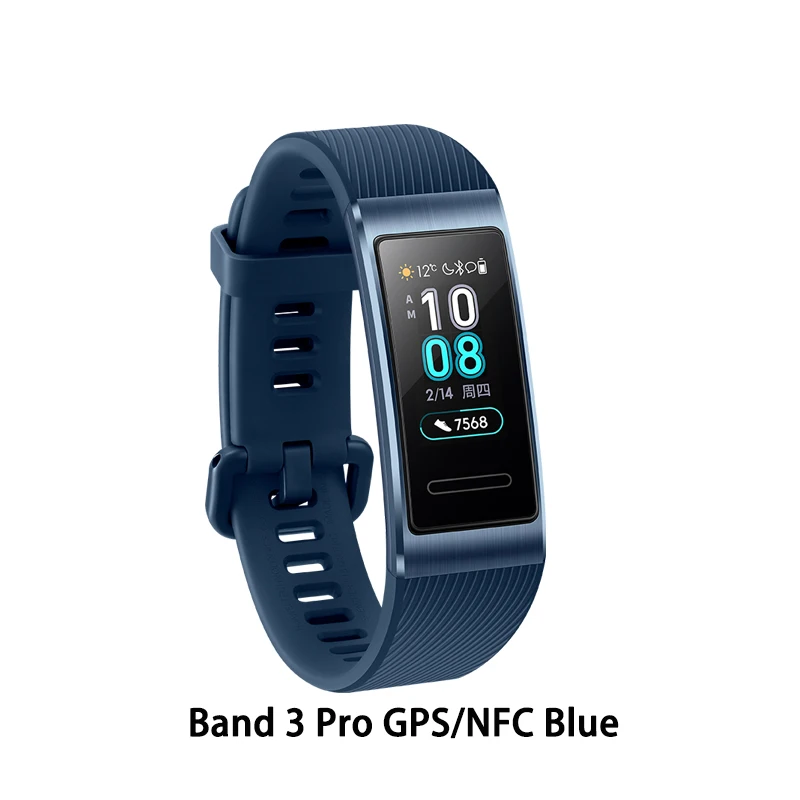 HUAWEI Band 3 Pro Smart Band все-в-одном фитнес-трекер активности, водонепроницаемость 5 АТМ, пульсометр, встроенный gps - Цвет: 3Pro Blue