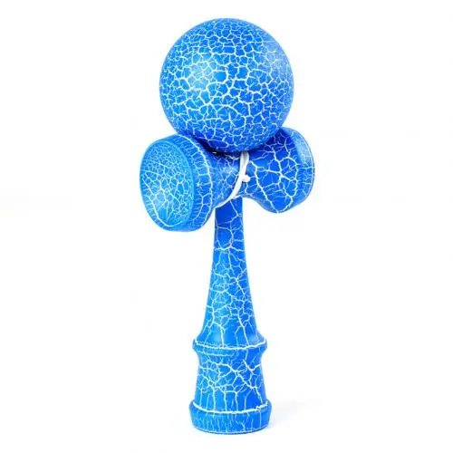 Wooden Crack Paint Kendama Juggling Ball Japanese Traditional Fidget Sports Toy Gift New - Цвет: White Blue