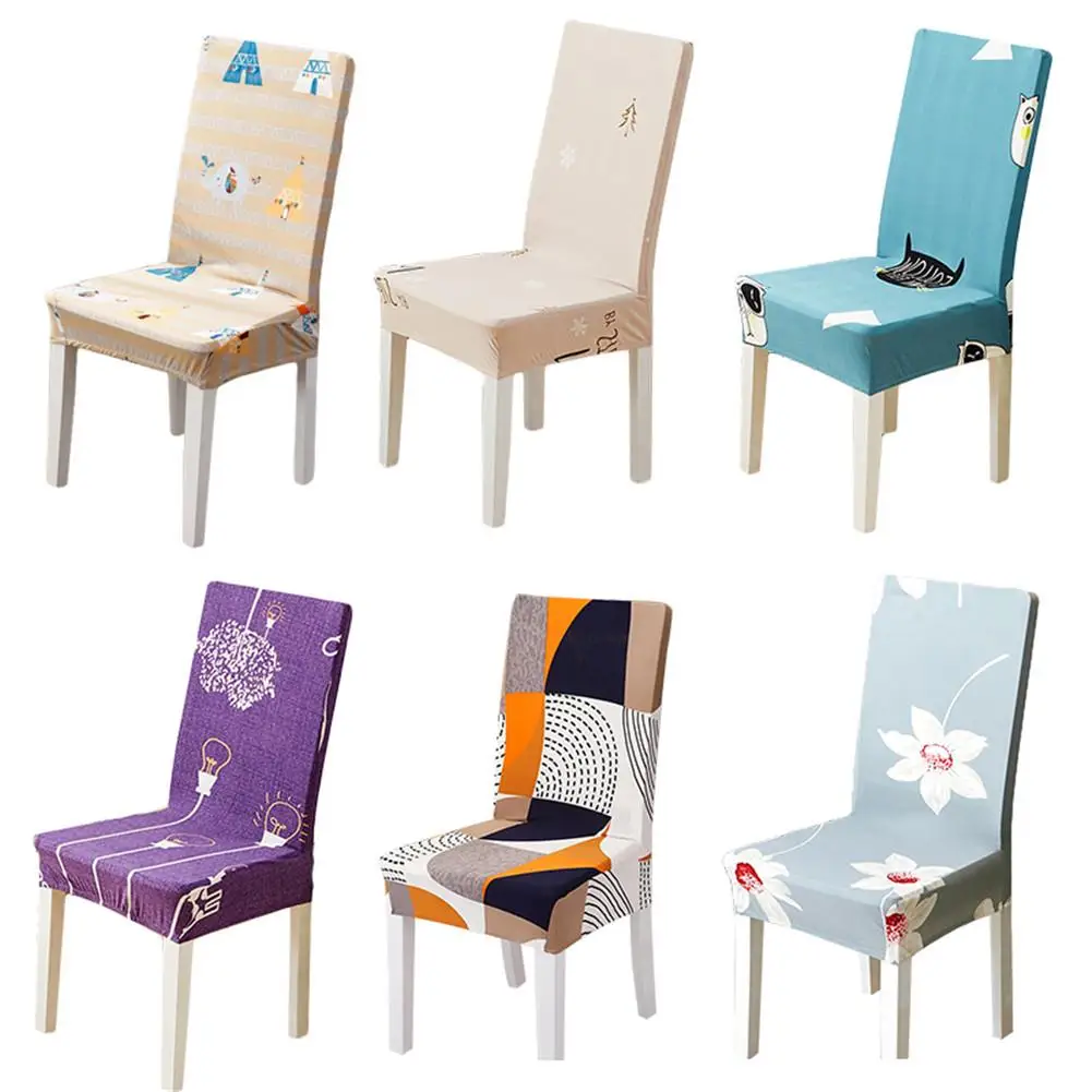 

Chair Cover Nordic Geometric Elastic Chair Covers Hotel Stool Table Dining Flower Printing Removable Chair Covers For Banquet