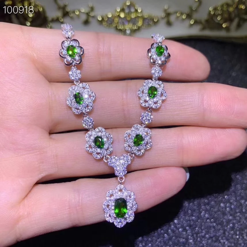 Elegant Lovely Sun flower Natural blue sapphire Pendant necklace S925 silver Natural gemstone necklace girl gift fine jewelery