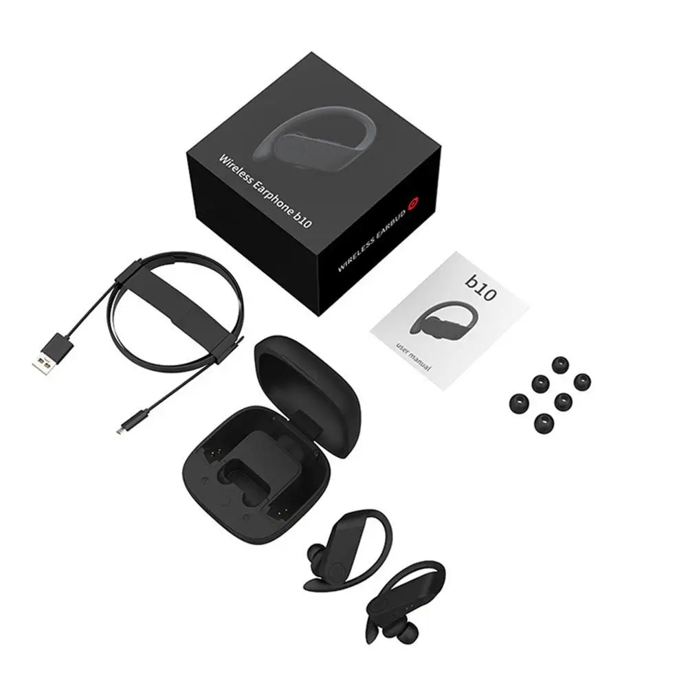 Bluetooth-наушники для спорта B10 TWS Беспроводная bluetooth-гарнитура в ухо стерео Bluetooth 5,0 смарт-наушники Беспроводная зарядка