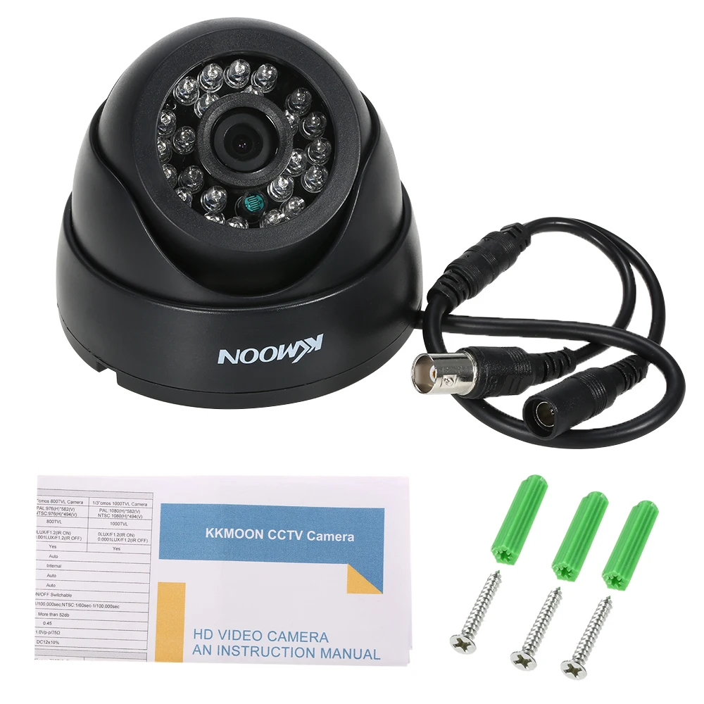 KKmoon 1080P AHD купольная CCTV аналоговая камера 3,6 мм объектив 1/2. 8 CMOS 2.0MP IR-CUT 24 шт. ИК светодиодов ночного видения