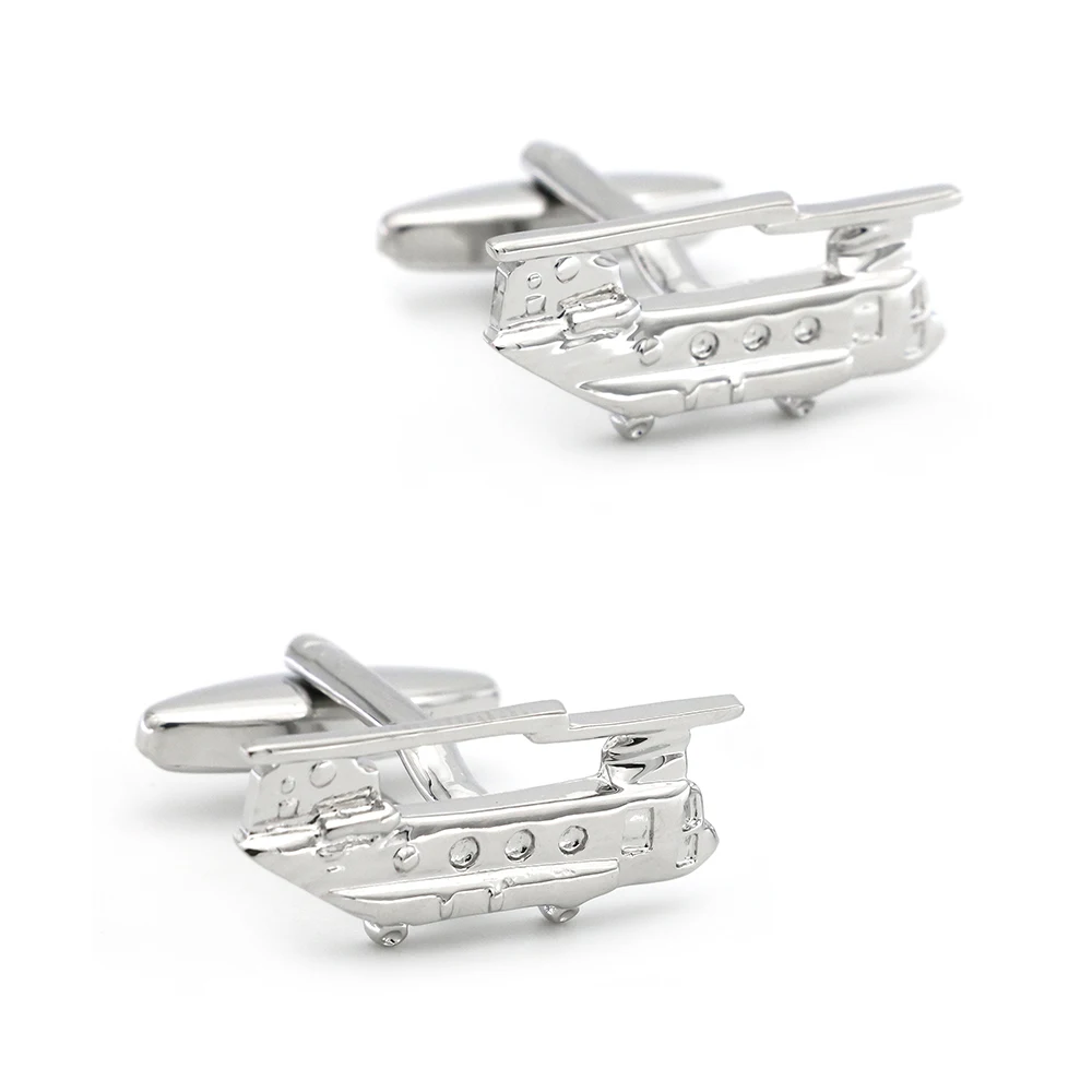 Aircraft Design Transport Plane Cufflinks Quality Brass Material Silver Color Cuff Links Wholesale&retail