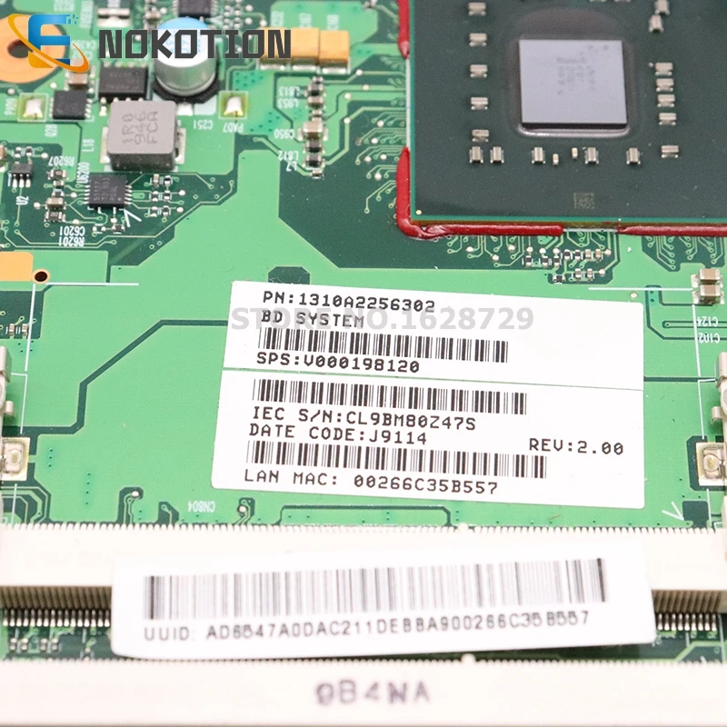 NOKOTION V000198120 1310A2256302 для Toshiba Satellite A500 A505 Материнская плата ноутбука GM45 DDR3 Бесплатный процессор