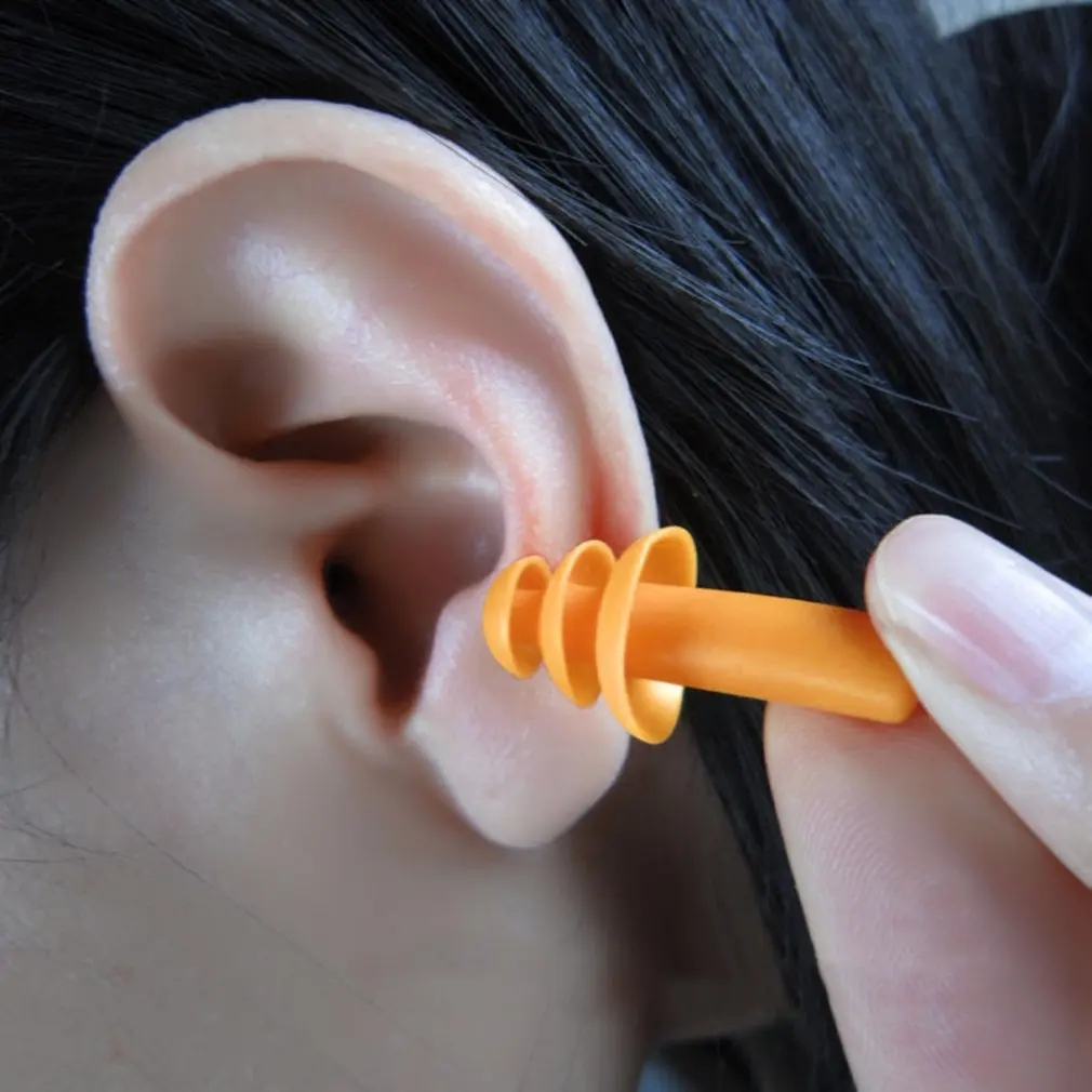 A Pair Spiral Convenient Silicone Ear Plugs Anti Noise Snoring Earplugs Comfortable For Sleeping Noise Reduction Accessory