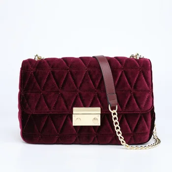 

2019 New Fashion Women Ladies Handbag Red Chain Small Quilted Vintage Luxury Brand Designer Hand Bag