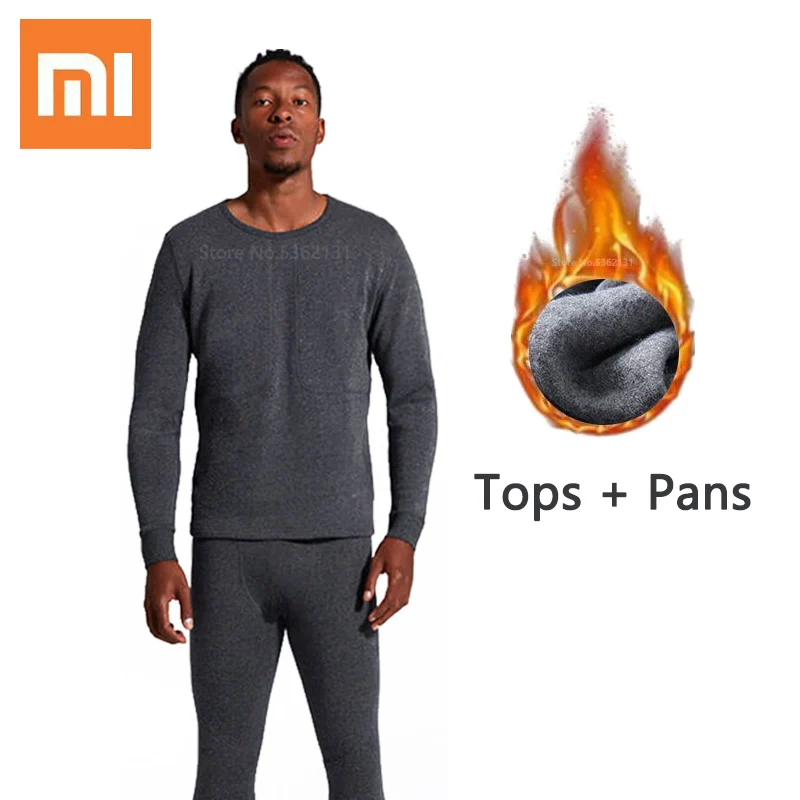 

Xiaomi Thick Men Thermal Underwear Sets Plus Velvet Thermo Underwear Winter Clothes Warm Long Johns Mens Thick Thermal Clothing