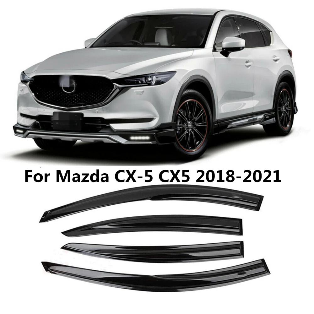 

Car Acrylic Window Deflector Sun Visor Rain Gurad Cover Slim Moulding Trim Awning Shelter For Mazda CX-5 CX5 2018 2019 2020 2021