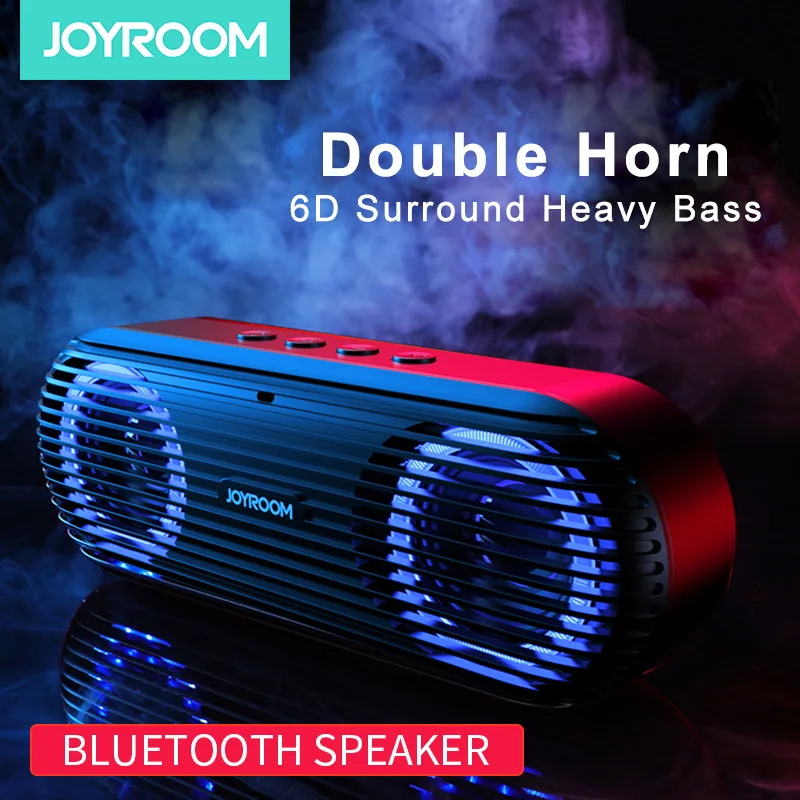 

Joyroom Bluetooth Speaker Subwoofer Portable Speakers Wireless Speaker Bluetooth Double Horn Stereo TF Card Bluetooth Speaker