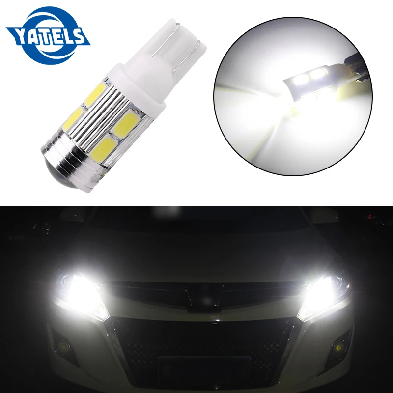 

1 PCS T10 W5W LED Light 168 194 Car Groove Side Light White Car Dome Door Light Map Light 5630 6SMD 10SMD 10 Smd LED DC12V