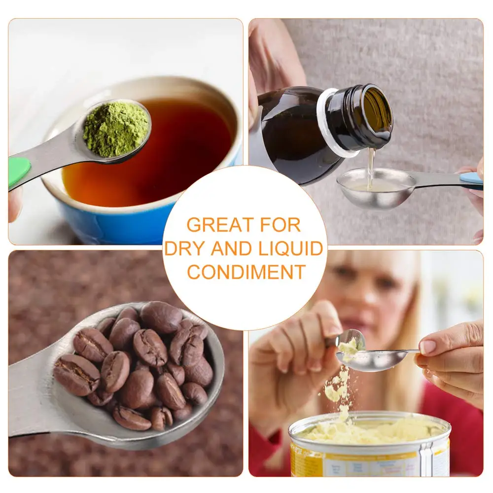 6 Pcs Magnetic Measuring Spoons Set Stainless Steel Dual Sided Stackable Teaspoons Tablespoons for Dry or Liquid Fits in Spice