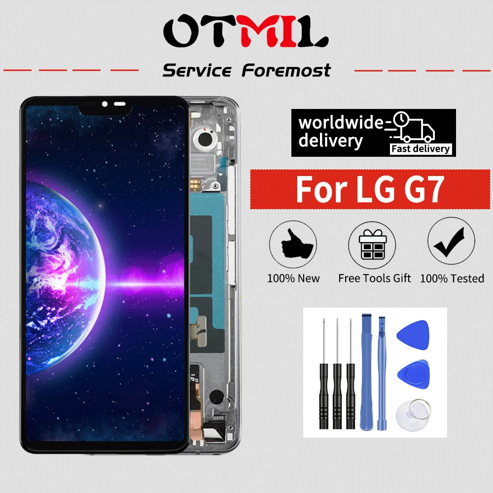 

6.1"OTMIL For LG G7 LCD Display Touch Screen with Frame Digitizer Replacement For LG ThinQ G7 Display G710 G710EM G710PM LCD