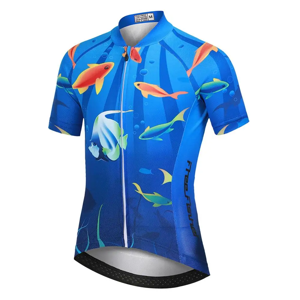 Ocean Jersey Детский комплект из Джерси для велоспорта; детская одежда для велоспорта с героями мультфильмов; летняя одежда для велоспорта; шорты из джерси; Быстросохнущий костюм из Джерси для велоспорта - Цвет: Ocean Jersey