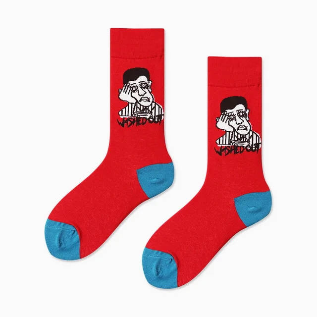 Autumn/Winter Couples Skateboard Sox Creative Abstract Art Harajuku Hip Hop Streets Tide Socks Colorful Funny Socks Skarpetki 26