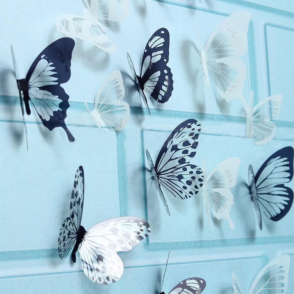 

18pcs/lot 3D Glowing Butterflies Wall Sticker Beautiful Butterfly For Kids Room Wall Art Decals Home Decoration On the Wall