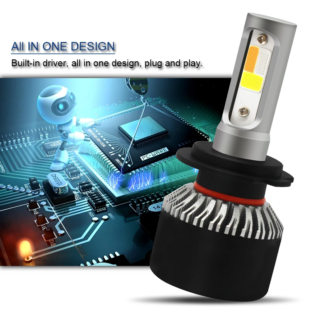 H7 H4 H1 H11 H3 HB3 HB4 H9 светодиодный головной светильник AC/DC 12V 4 Цвета флэш-стробоскопов RGB фары Водонепроницаемый Противотуманные фары автомобиля светильник Замена