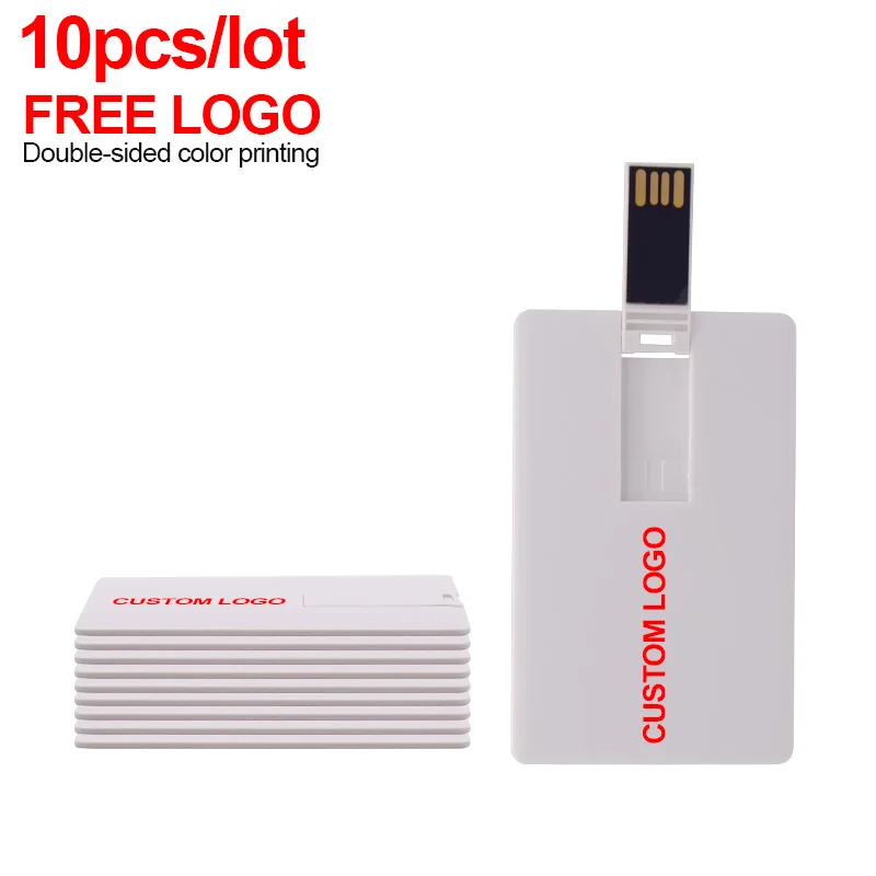10pcs/lot Free Logo Custom Credit Card USB2.0 Flash Drive Bank Card Usb