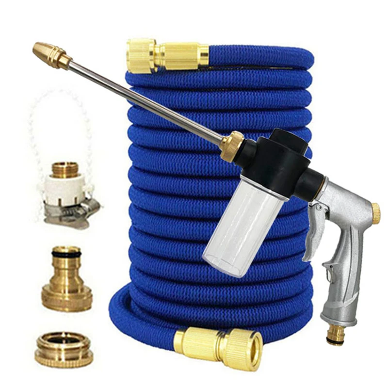

25ft-125ft Gardening Hose High Pressure Spray Gun Hose Car Washing Machine Hose Gardening Watering Nozzle Cleaning Water Gun