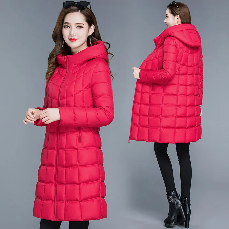 

Hooded Cotton-padded Clothes Women's Mid-length Autumn And Winter 2019 New Style Korean-style Slim Fit Slimming Thin down Jacket