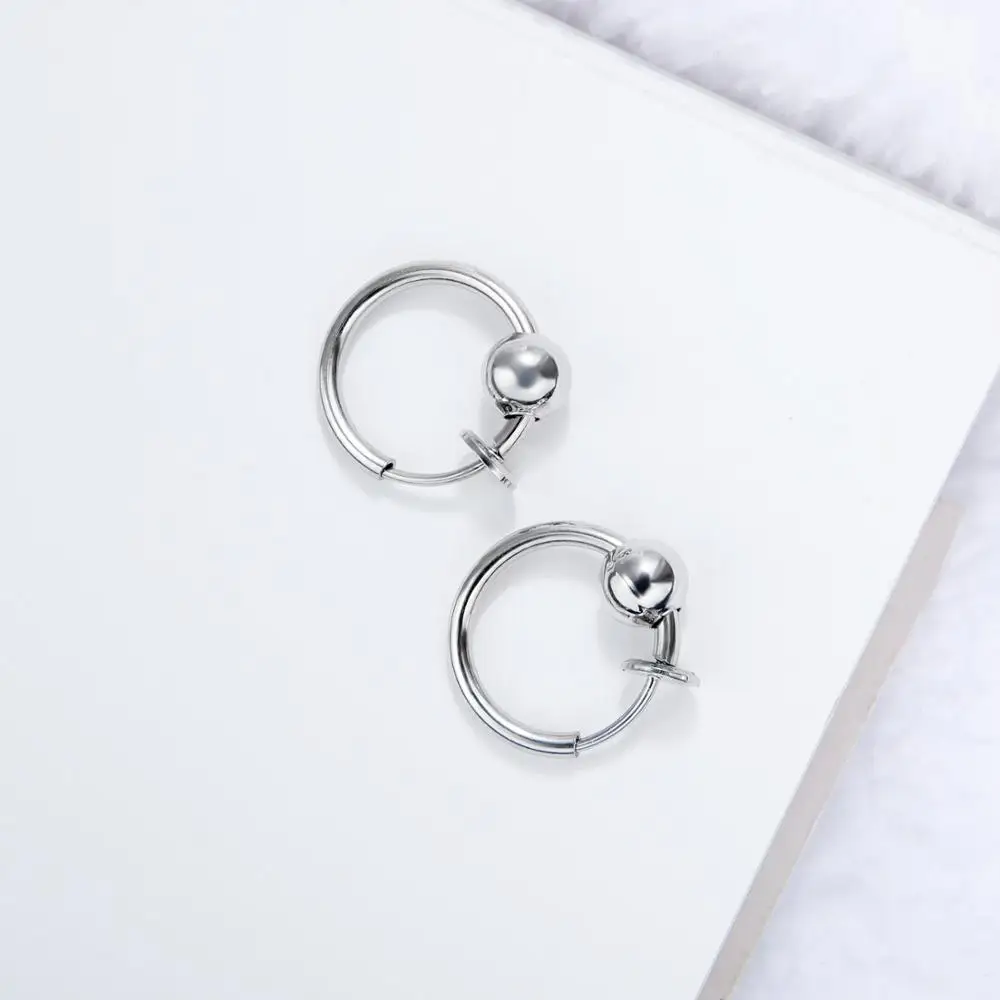EyeYoYo простые серьги-кольца унисекс из нержавеющей стали черного и серебристого цвета, антиаллергенные здоровые серьги