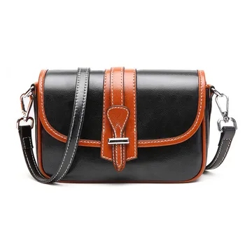

Leather women's bag 2020 new fashion luxury single shoulder bag personality small black bag Crossbody contrast small square bag
