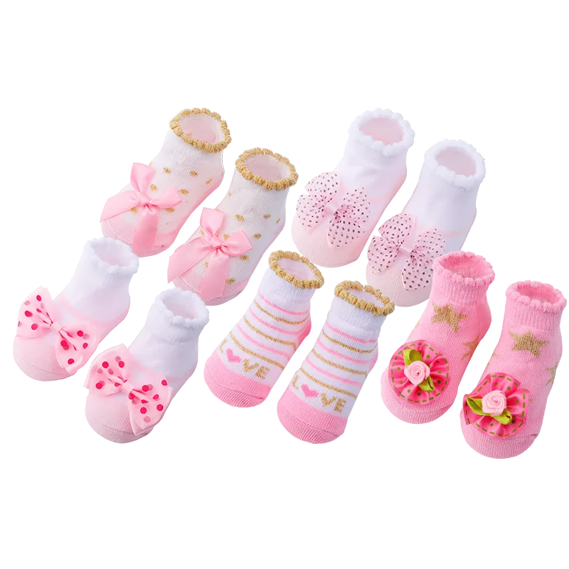 Calcetines de algodón para bebé recién nacido, 5 par/lote, calcetines para bebé y niñas, bonitos calcetines cortos, accesorios de ropa para 0-6,6-12,12-24 meses