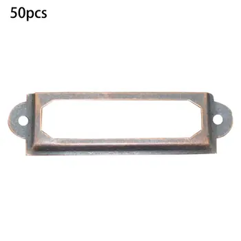 

50 Pack Office Library File Drawer Cabinet Card Tag Label Holder Metal Frame L4MF
