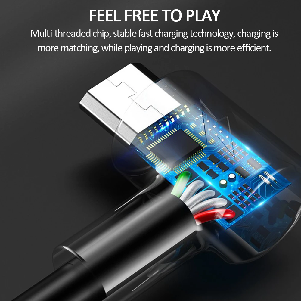 Быстрый зарядный кабель USB type C 90 градусов Локоть L форма type-C для Android