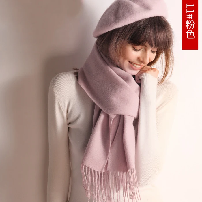 Color 4 Sherhure женский шерстяной осенний зимний теплый шарф кашемировые шарфы широкий длинный женский шарф в клетку чистый цвет пашмины - Цвет: Color 4