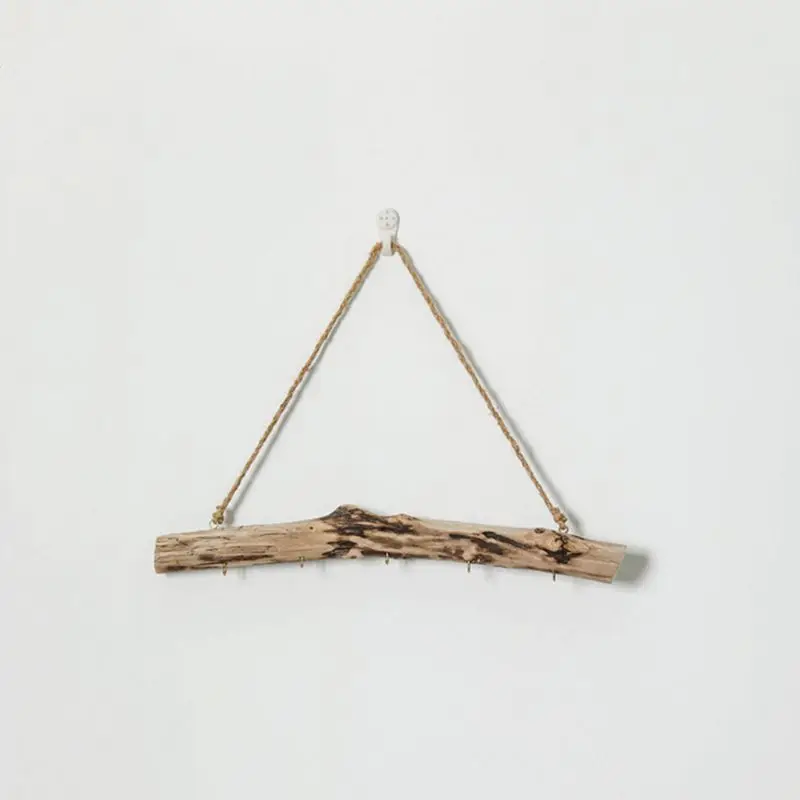 Vintage Driftwood Storage Hanging Rack Key Jewelry Door Hook Household Wall Holder Rack Crafts