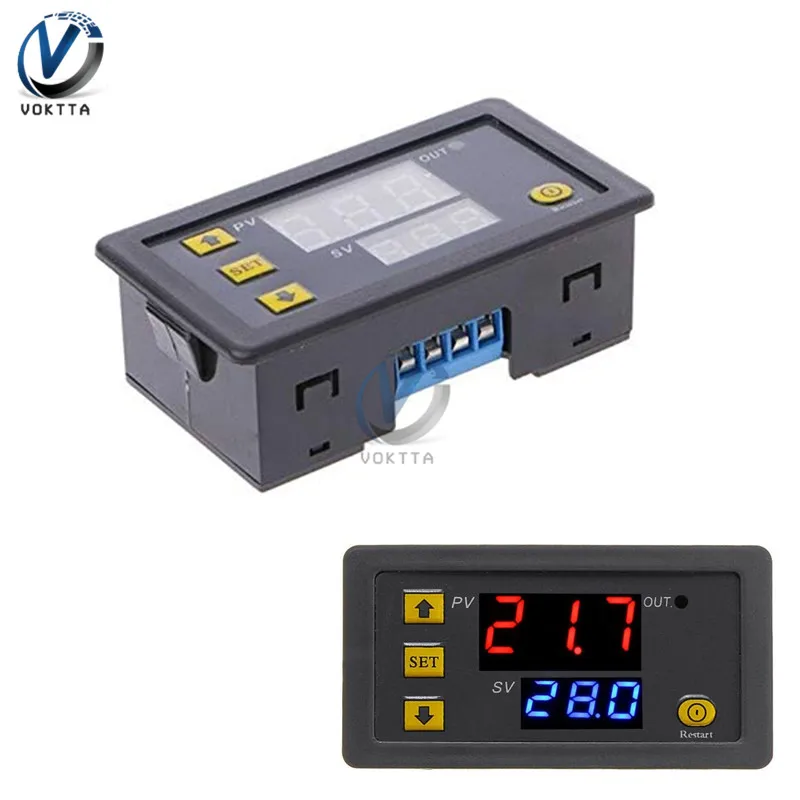 AC 110V 220V Cycle Timing Delay Relay Switch Dual Digital LED Display Cycle Timer Control Switch Module Adjustable Timing Relay