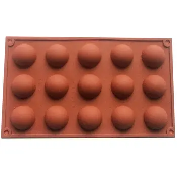 

15 half spheres silicone mold, Anti-slip Silicone oven dish very resistant, cooking cake