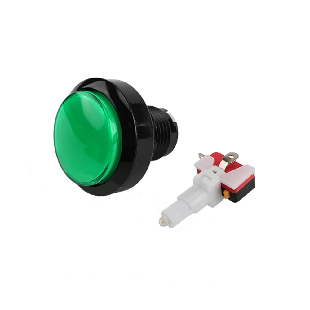 새로운 45mm 평면 모양의 부품 5/12V 대형 LED 조명 조명 푸시 버튼 아케이드 코인 기계 운영 게임용 마이크로 스위치