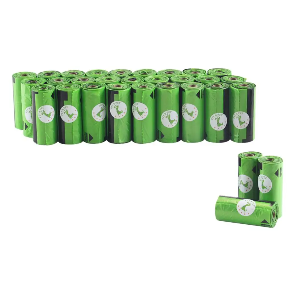450 Green 10Microns Пакеты гигиенические для выгула собак и кошек 450/900 штук 30/60 рулонов. Цвета: Зеленый, Черный, Розовый, с контейнером для мешков - Цвет: 450 Green 10Microns