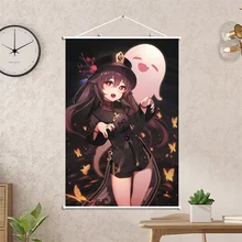 

Game Genshin Impact Yae Miko Hutao Ganyu Poster HD Wall Scroll Roll Print Painting Home Decor Collectible Kawaii Art Gift