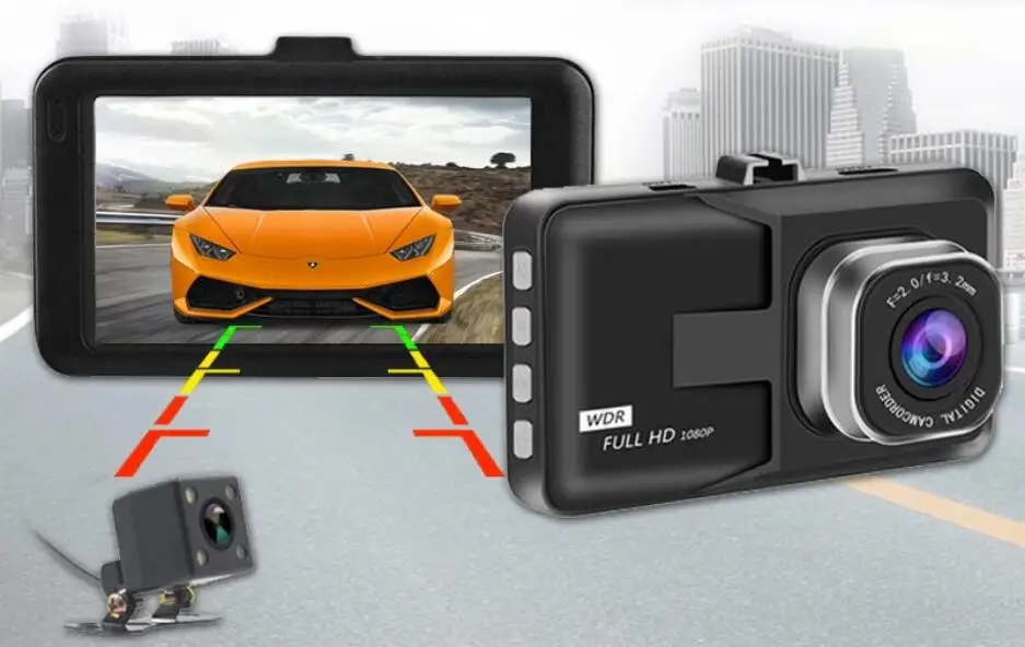 Dual LensFull HD 1080P Digital Camera 170 Degrees New Angle 3.0 Inch Portable Car DVR Camera T626 DVR Camera Driving Car Detecto