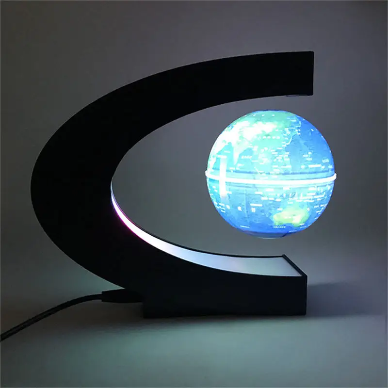 Светодиодный светильник для украшения дома и офиса, плавающий ночной глобус, Карта мира, магнитное левитационное шаровое освещение с 4 типами штепсельной вилки в качестве детского подарка