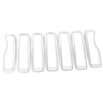 

7Psc Silver Grille Strong ABS Plastic for 2018-2019 Jeep Wrangler JL Front Bumper Insert Cover Trim