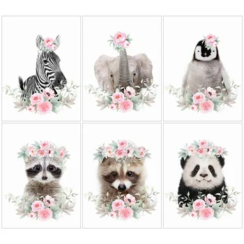 

Huacan Diy Diamond Painting Animal Handmade Gift Mosaic Elephant Embroidery Flower Wall Stickers Diamond Art