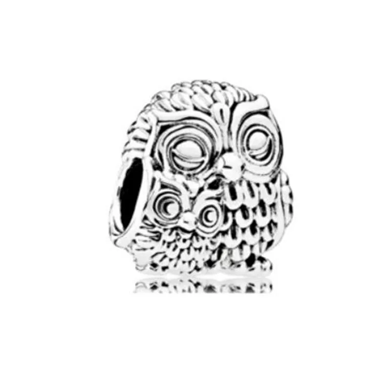 

100% 925 Sterling Silver Bead Charming Owl Beads Fit Pandora Women Bracelet & Necklace Diy Jewelry