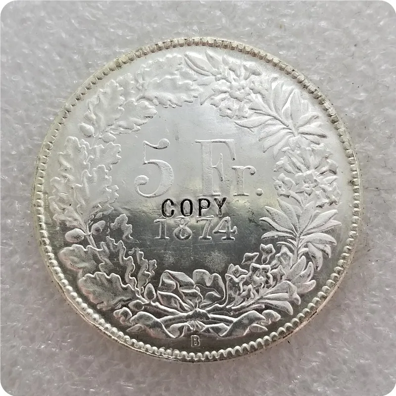 1874-B Швейцария 5 Франковская Монета КОПИЯ
