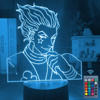 

Cool 3D Lamp Remote and Touch Control Colorful 3D LED Night Light Bedroom Decor Anime Hunter X Hunter Nightlight Kids Gift D30