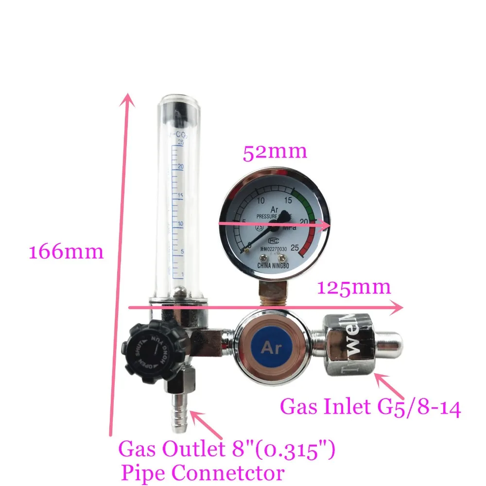 Аргоновый регулятор, 0-25 МПа, давление, аргон, CO2, гелий, азот, расходомер, G5/8 вход, MIG TIG сварочный регулятор