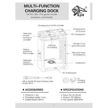 

Durable Disk Storage Tower Display Multifunctional Cooling Game Console Holder Bracket Vertical Charging Dock For Playstation4