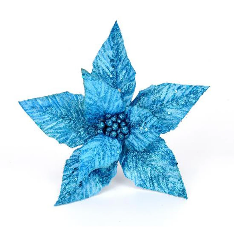 Teellook 5pcs handmade Christmas flower Christmas wreath rattan Christmas tree flower decoration - Цвет: 28cm