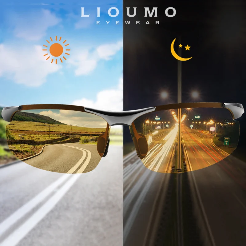 LIOUMO 2020 Day Night Photochromic Polarized Men Sunglasses for Drivers Women Safety Driving Goggles Sun Glasses zonnebril heren |